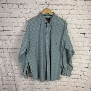 ARIAT Pro Series Blue Green Check Button Down 2XL